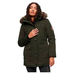 Superdry Damen Everest Parka mit Kunstfellkapuze Abyss Kaki 40 von Superdry