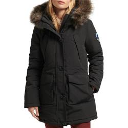 Superdry Damen Everest Parka mit Kunstfellkapuze Tiefschwarz 36 von Superdry