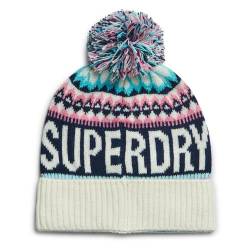 Superdry Damen Fairisle Beanie Hat Baseballkappe, Naturfarben, One Size von Superdry