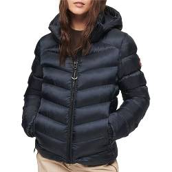 Superdry Damen Fuji Steppjacke mit Kapuze Finster Marineblau 40 von Superdry