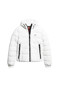 Superdry Damen Hooded Spirit Sports Puffer Jacke, Optic, 42 von Superdry