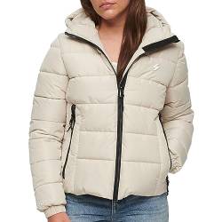 Superdry Damen Hooded Spirit Sports Puffer Jacke, Pelikan, 34 von Superdry