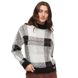 Superdry Damen Kastenförmiger Strickpullover mit Muster Einfarbig Kariert 44 von Superdry