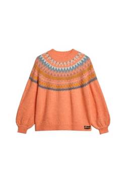 Superdry Damen Lässiger Strickpullover mit Muster Korallrot Fairisle 38 von Superdry