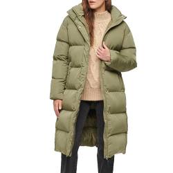 Superdry Damen Longline Hooded Puffer Coat Jacke, Wild Khaki, 36 von Superdry