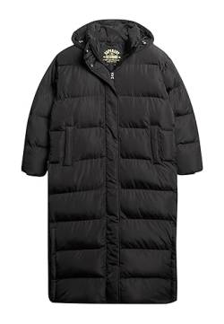 Superdry Damen Maxi-Hooded Puffer Coat Jacke, Schwarz, 36 von Superdry