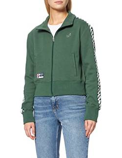 Superdry Damen SDRY Code Tape Track Jacket Cardigan Sweater, Dark Green, XS von Superdry