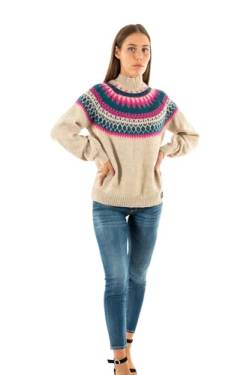 Superdry Damen Slouchy Pattern Knit T-Shirt, Ecru Fairisle, 44 von Superdry