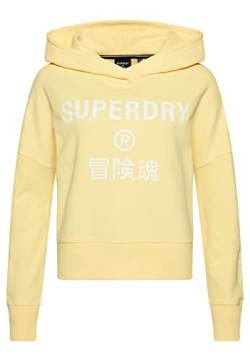 Superdry Damen Sport Crop Box Hoodie, lockere Passform, bauchfreies Design, pale pink, 40 von Superdry
