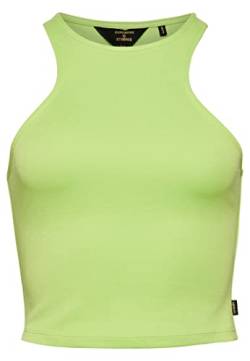 Superdry Damen Studios Racer-Tanktop aus Jersey Leuchtendes Limettengrün 36 von Superdry