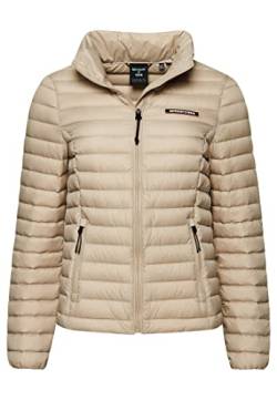 Superdry Damen Tech Core Daunenjacke, schmale Passform, klassisches Steppdesign, Grau - Feather Grey, 38 von Superdry