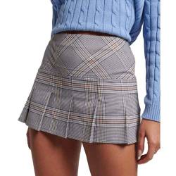 Superdry Damen Vintage 1/2 Pleat Check Skirt Kapuzenpullover, Klassisches Karomuster, 34 von Superdry