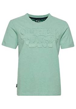 Superdry Damen Vintage Cooper T-Shirt aus Bio-Baumwolle mit Prägung Salbeigrün Meliert 42 von Superdry