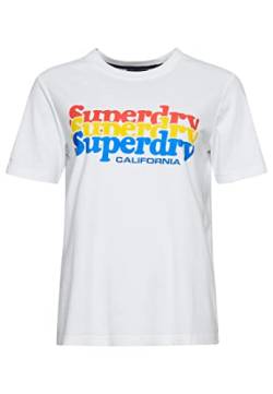 Superdry Damen Vintage Infill T-Shirt mit Schriftzug Optik 36 von Superdry