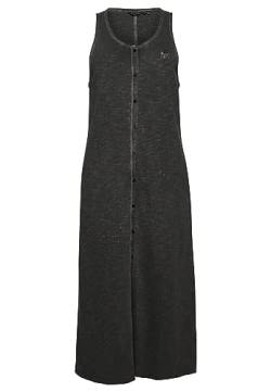 Superdry Damen Vintage Jersey-Midikleid mit Knöpfen Verwaschenes Schwarz 34 von Superdry