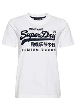 Superdry Damen Vintage Logo Coll T-Shirt mit Schriftzug aus Bio-Baumwolle Optik 40 von Superdry
