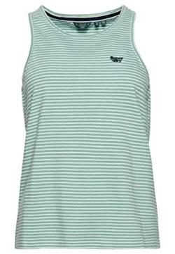 Superdry Damen Vintage Logo EMB Vest Kleid, Sage Grün/Rodeo White Stripe, 36 von Superdry