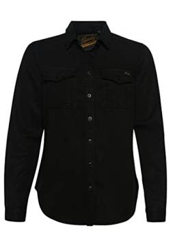 Superdry Damen Vintage Military Shirt Kapuzenpullover, schwarz, 36 von Superdry
