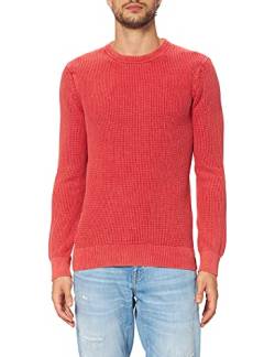 Superdry Herren Academy Dyed Textured Crew Pullover Sweater, Washed Campus Red, XXL von Superdry