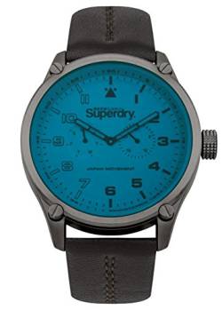 Superdry Herren Analog Quarz Uhr mit Leder Armband SYG208UBR von Superdry