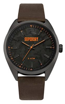 Superdry Herren Analog Quarz Uhr mit Leder Armband SYG209BR von Superdry