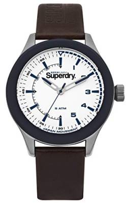 Superdry Herren Analog Quarz Uhr mit Leder Armband SYG231BR von Superdry