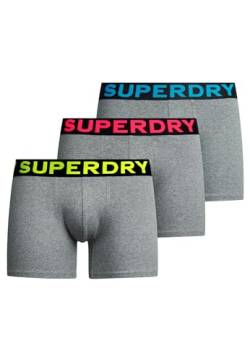 Superdry Herren Boxer Triple Pack Boxershorts, Noos Grey Marl, von Superdry