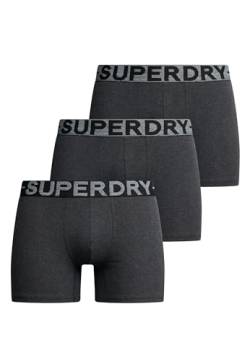 Superdry Herren Boxer Triple Pack Boxershorts, Raven Black Marl, von Superdry