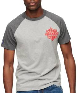Superdry Herren Camiseta estampada Businesshemd, Grau Marl/Rich Charcoal Marl, XL von Superdry