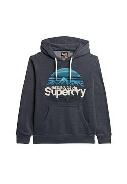 Superdry Herren Cl Outdoors Graphic Hood Sweatshirt, Marineblau Vintage Marl, XL von Superdry