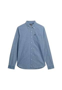 Superdry Herren Cotton Shirt R2-L/S Hemd (M), Indigo Chambray, XL von Superdry