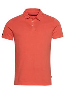 Superdry Herren Einfarbiges Poloshirt T-Shirt, Maldive Pink, XL von Superdry