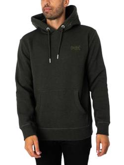 Superdry Herren Essential Hoodie mit Logo Dunkelolivgrün Meliert XXL von Superdry