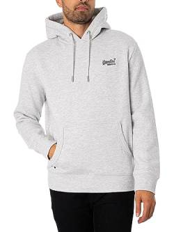 Superdry Herren Essential Hoodie mit Logo Gletschergrau Meliert M von Superdry