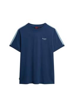 Superdry Herren Essential Retro T-Shirt mit Logo Pilot Mittelblau/Chinablau L von Superdry