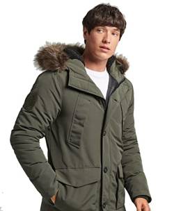 Superdry Herren Everest Parka mit Kapuze und Kunstfellbesatz Surplus Goods Olivgrün XXL von Superdry