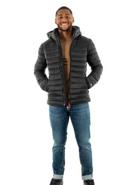 Superdry Herren Gesteppte Jacke, schwarz, Large von Superdry