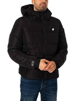 Superdry Herren HOODED SPORTS PUFFR JACKET baby jacke, Black, von Superdry