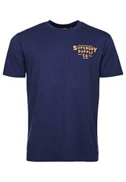 Superdry Herren Heritage Mountain Relax T-Shirt Atlantik Marineblau S von Superdry