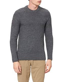 Superdry Herren Jacob Cable Crew Pullover Sweater, Zinc Marl, XL von Superdry
