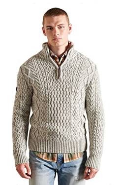 Superdry Herren Jacob Henley Pullover Sweater, Concrete Twist, S von Superdry