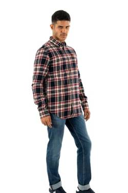 Superdry Herren L/S Cotton Lumberjack T-Shirt, Kansas Check Navy, M von Superdry