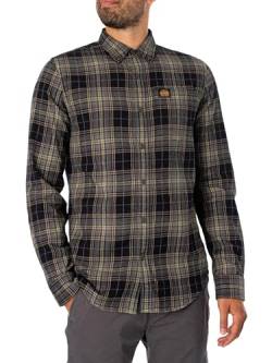 Superdry Herren L/S Cotton Lumberjack T-Shirt, Schwarz (Drayton Check Black), M von Superdry