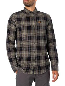 Superdry Herren L/S Cotton Lumberjack T-Shirt, Schwarz (Drayton Check Black), XL von Superdry