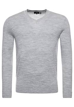 Superdry Herren Merino VEE Neck Pullover Sweater, Grey Marl, XXL von Superdry