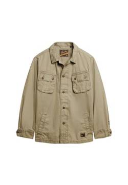 Superdry Herren Military Overshirt Jacket Jacke, Dunkles Salbeigrün, XL von Superdry