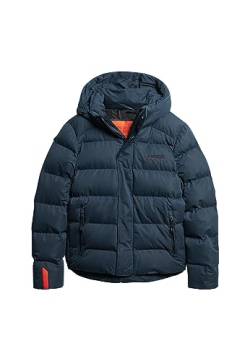 Superdry Herren Mit Kapuze, Mikrofaser, Sportpuffer Jacke, Baltisches Blau, Large von Superdry