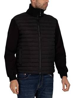 Superdry Herren Mountain HYBRID Bomber Cardigan Sweater, Black, XL von Superdry
