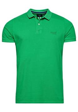 Superdry Herren Polo LISO Kapuzenpullover, Kelly Green, L von Superdry