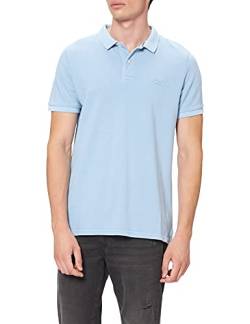 Superdry Herren S/S Vint Destroy Polo Shirt, Washed Indigo, XXL von Superdry